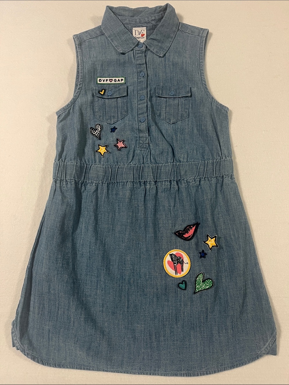 Gap Kids  DVF Denim Patch Pocket Shirt Dress - Denim Blue 
Size 8 (M)